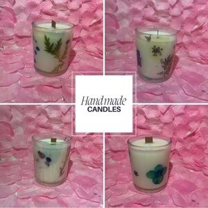 Handmade Floral Scented Candle - White